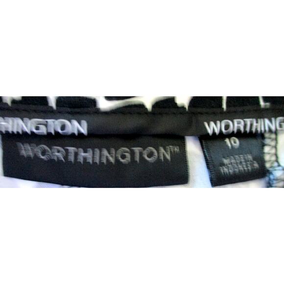 Worthington Women's Modern Fit Mid Rise Black & White Zip Capri Pants Size 10 - Picture 7 of 8